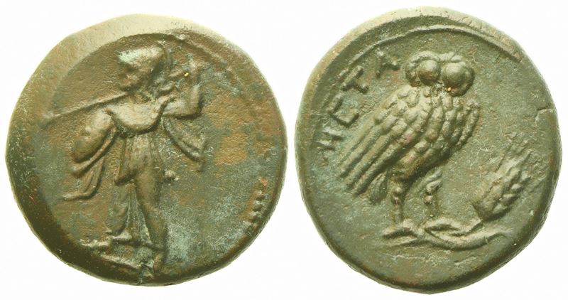 Lucania, Metapontion (C. 250-207 Bc), Æ (3,96 G; 15,4 MM)