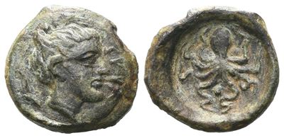 Sicily, Syracuse, C. 435-415 Bc. Æ Onkia (13 MM, 1.12 G).