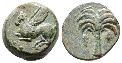 Sicily, Carthaginian Domain, C. 330-320 Bc. Æ (15mm, 3.86g).