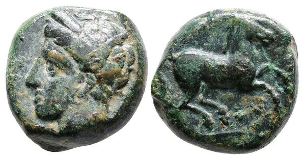 Sicily, Carthaginian Domain, c. 375-350 BC. Æ (13mm, 4.49g).