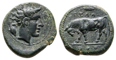 Sicily, Gela, C. 420-405 Bc. Æ Tetras (17mm, 3.45g).