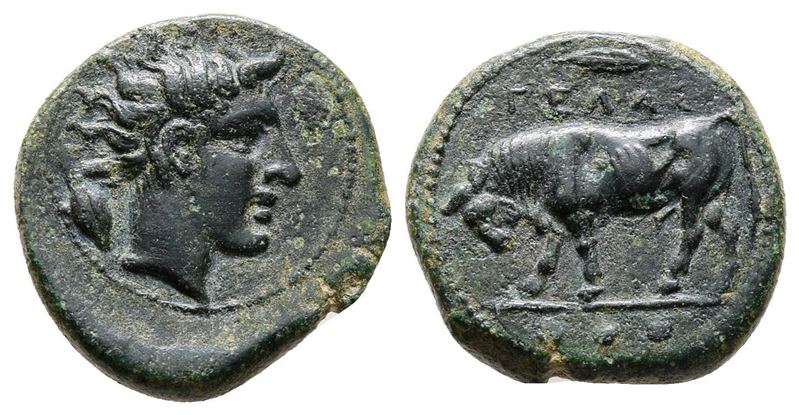 Sicily, Gela, C. 420-405 Bc. Æ Tetras (17mm, 3.45g).