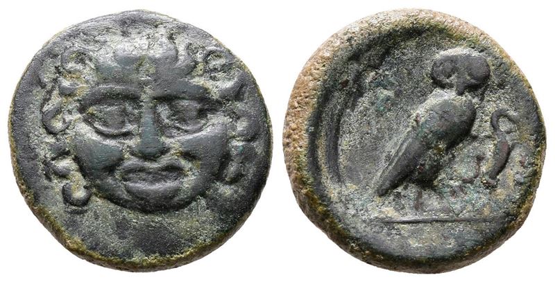 Sicily, Kamarina, C. 420-405 Bc. Æ Tetras (17mm, 3.64g).