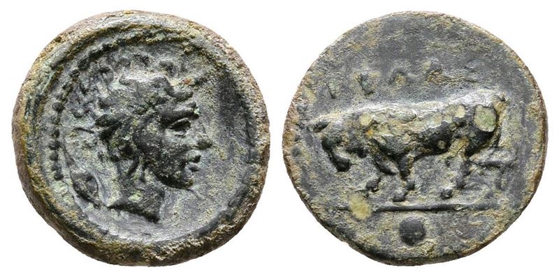 Sicily, Gela, C. 420-405 Bc. Æ Onkia (13mm, 1.13g).
