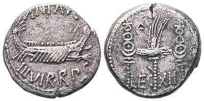 Mark Antony, Denarius, 32-31 Bc; Ar (3,57 G; 16 MM; 6 H)