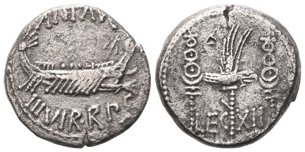 Mark Antony, Denarius, 32-31 BC; AR (3,57 g; 16 mm; 6 h)