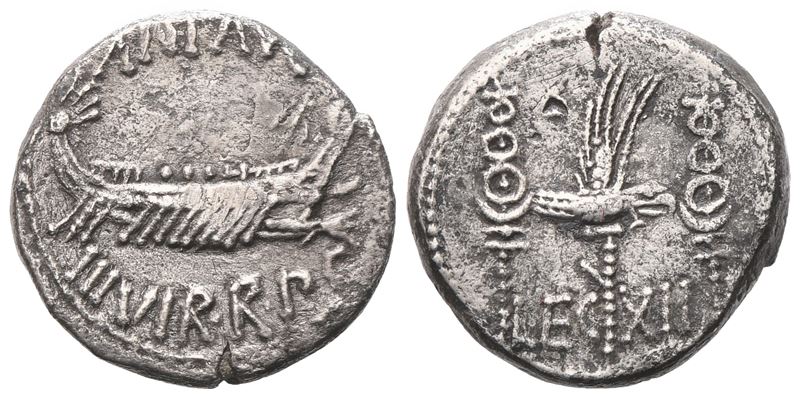 Mark Antony, Denarius, 32-31 Bc; Ar (3,57 G; 16 MM; 6 H)