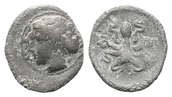 Sicily, Syracuse, c. 415-405 BC. AR Tetras or Trionkion (7 mm, 0.15 g).