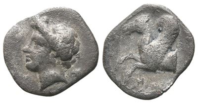 Sicily, Syracuse, 344-317 Bc. Ar Hemidrachm (13 MM, 1.20 G).