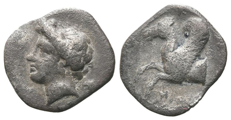 Sicily, Syracuse, 344-317 Bc. Ar Hemidrachm (13 MM, 1.20 G).