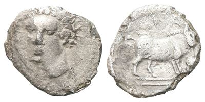Sicily, Abakainon, C. 420-410 Bc. Ar Litra (10 MM, 0.47 G).