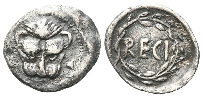 Bruttium, Rhegion, C. 445-435 Bc. Ar Litra (12 MM, 0.77 G).