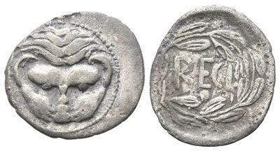 Bruttium, Rhegion, C. 445-435 Bc. Ar Litra (12 MM, 0.65 G).