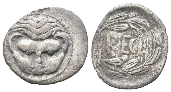Bruttium, Rhegion, c. 445-435 BC. AR Litra (12 mm, 0.65 g).