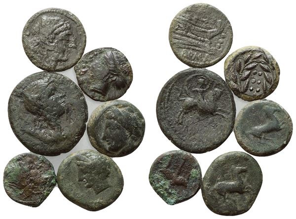  Lot of 6 Æ coins to be catalogued. Lot sold as is, no returns.