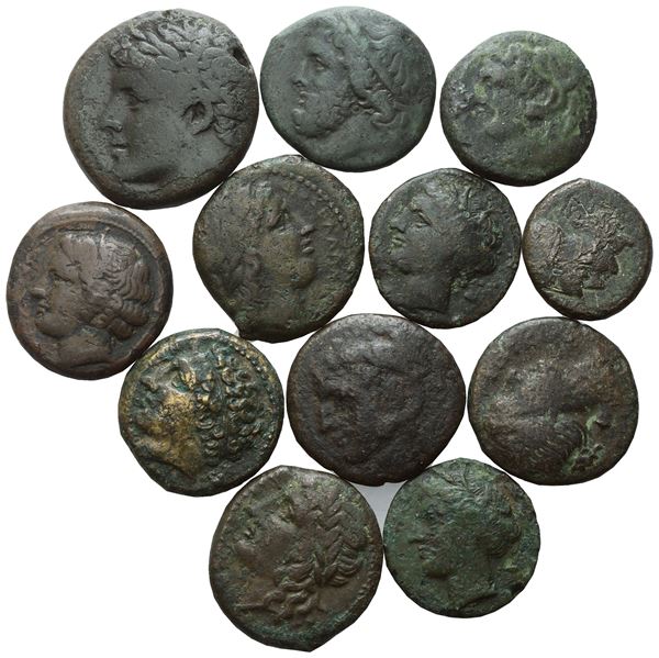  Lot of 12 Æ coins to be catalogued. Lot sold as is, no returns.