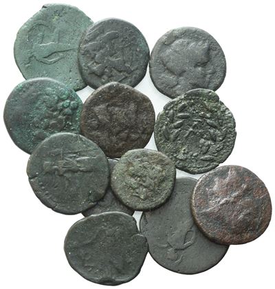 Lot Of 12 Æ Coins To Be Catalogued. Lot Sold As Is, No Returns.