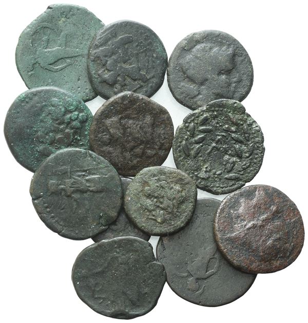  Lot of 12 Æ coins to be catalogued. Lot sold as is, no returns.