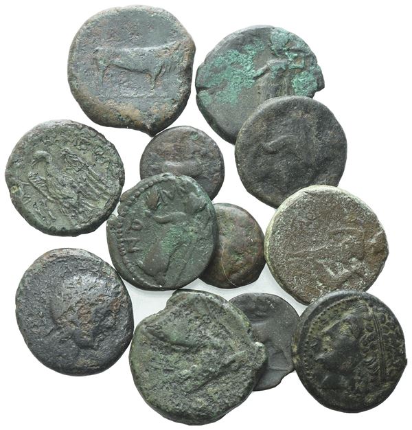  Lot of 12 Æ coins to be catalogued. Lot sold as is, no returns.