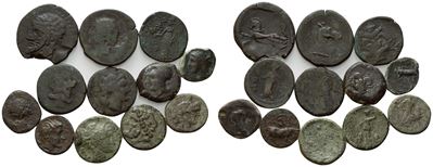 Lot Of 12 Æ Coins To Be Catalogued. Lot Sold As Is, No Returns.