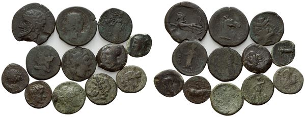  Lot of 12 Æ coins to be catalogued. Lot sold as is, no returns.