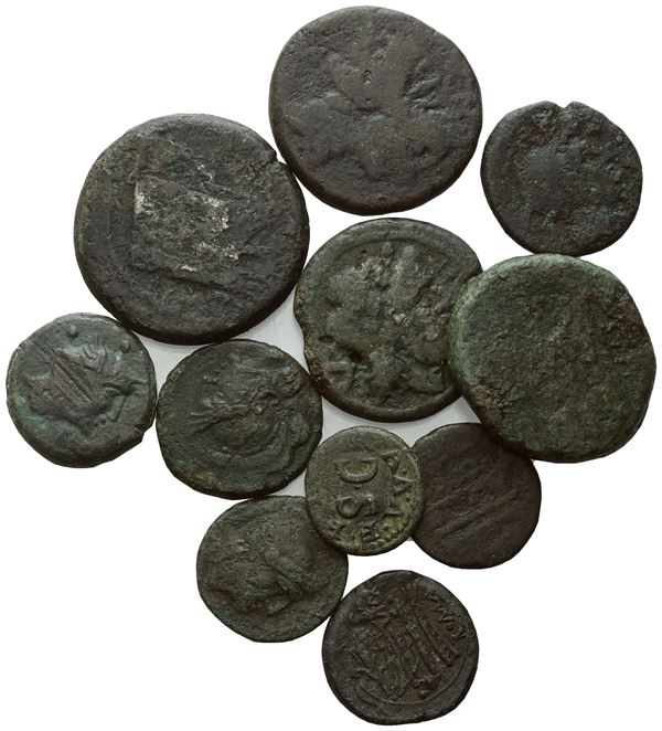  Lot of 11 Æ coins to be catalogued. Lot sold as is, no returns.