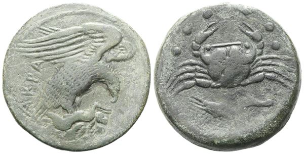Sicily, Akragas, c. 420-410 BC. Æ Hemilitron (28 mm, 16.93 g).