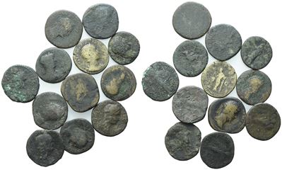 Lot Of 12 Æ Coins To Be Catalogued. Lot Sold As Is, No Returns.