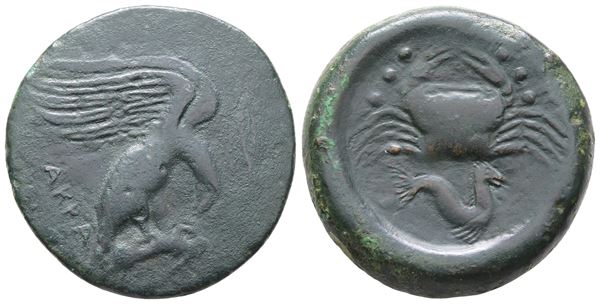 Sicily, Akragas, c. 420-410 BC. Æ Hemilitron (30 mm, 16.70 g).  - Auction Greek, Roman and Byzantine Coins	 - Bertolami Fine Art - Prague
