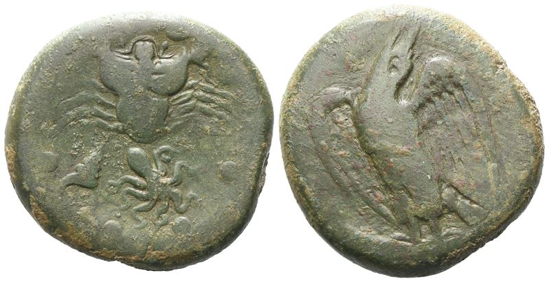 Sicily, Akragas, c. 420-410 BC. Æ Hemilitron (27 mm, 18.64 g).