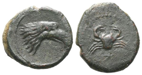 Sicily, Akragas, c. 425-406 BC. Æ Onkia (14 mm, 2.14 g).
