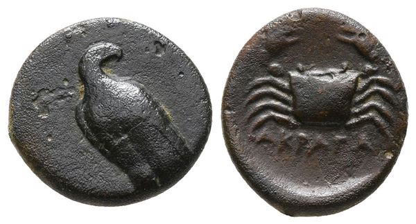 Sicily, Akragas, c. 338-317 BC. Æ Onkia (13 mm, 1.70 g).  - Auction Greek, Roman and Byzantine Coins	 - Bertolami Fine Art - Prague