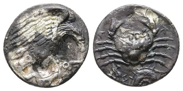 Sicily, Akragas, c. 420-410 BC. AR Hemidrachm (15 mm, 1.45 g).