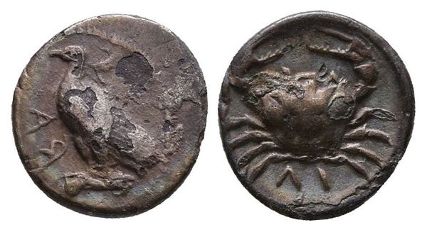 Sicily, Akragas, c. 450-440 BC. AR Litra (11 mm, 0.53 g).  - Auction Greek, Roman and Byzantine Coins	 - Bertolami Fine Art - Prague