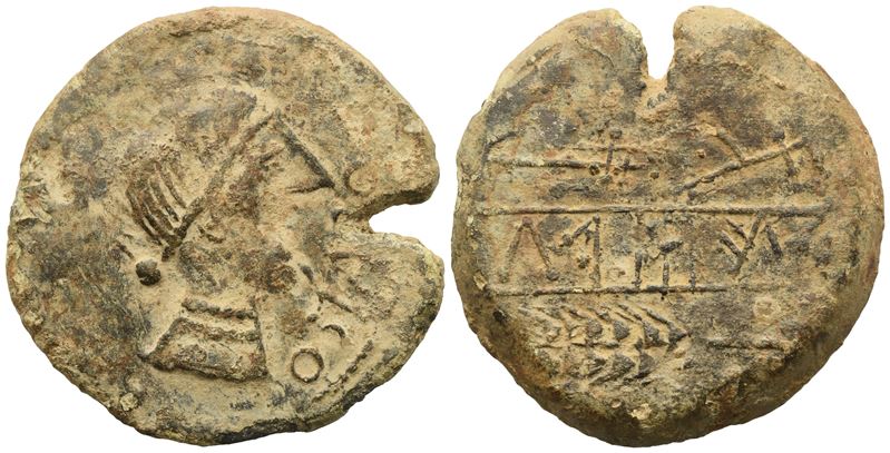 Celtic. Iberia, Obulco, As, late II century BC; Æ (15 g; 29 mm)