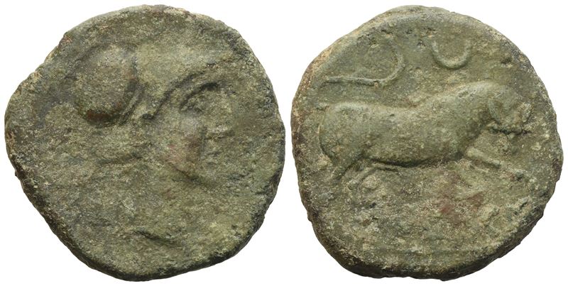 Celtic. Iberia, Untikesken, Semis, II-I century BC; Æ (9,18 g; 23,5 mm)