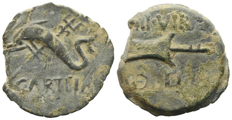 Celtic. Iberia, Carteia, Quadrans, I century BC; Æ (3,21 g; 19 mm)
