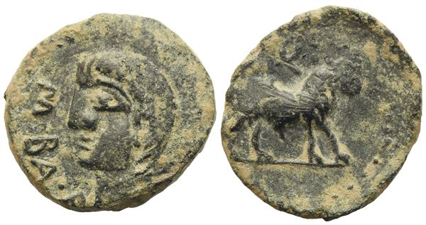 Celtic. Iberia, Castulo, Semis, 180 BC; Æ (6,24 g; 21,2 mm)