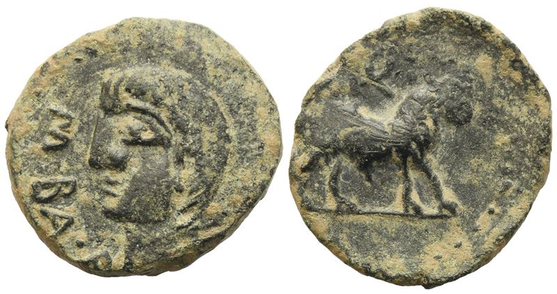 Celtic. Iberia, Castulo, Semis, 180 BC; Æ (6,24 g; 21,2 mm)