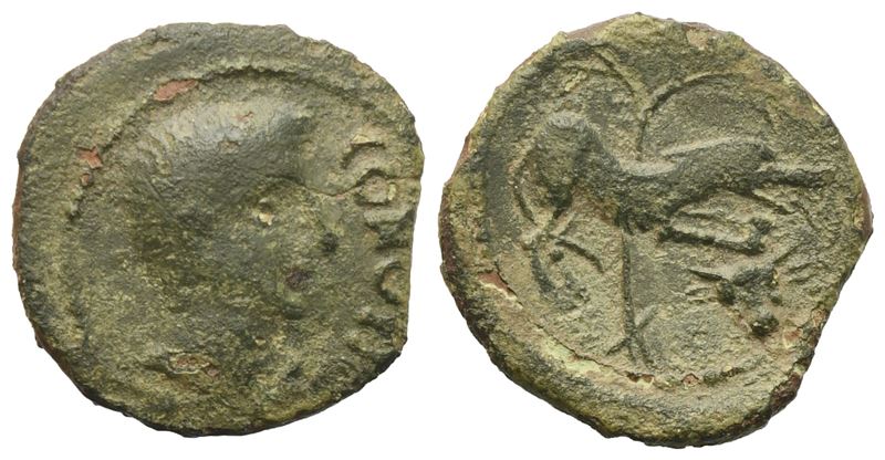 Celtic. Gallia, Santons, Quadrans, 40 BC; Æ (1,05 g; 13,5 mm)
