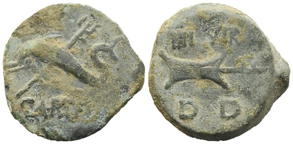 Celtic. Iberia, Carteia, Quadrans, I century BC; Æ (4,03 g; 18,5 mm)