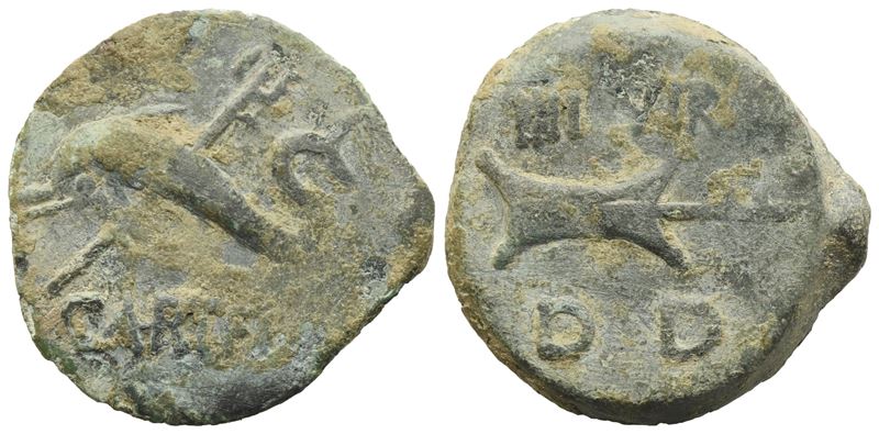 Celtic. Iberia, Carteia, Quadrans, I century BC; Æ (4,03 g; 18,5 mm)