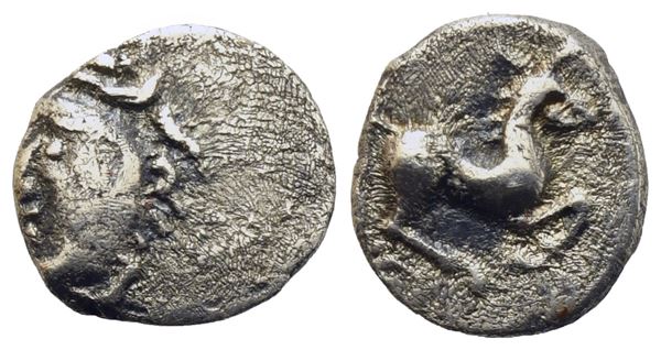 Celtic. Central Europe, Vindelici, Obol "Pollanten" type, early I century BC; AR (0,50 g; 9 mm)