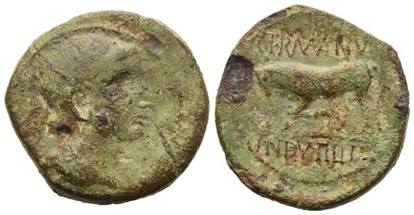 Celtic. Gallia Belgica, Treveri, Bronze unit, II-I century BC; Æ (2,90 g; 17,2 mm)