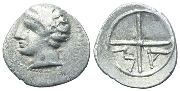 Gaul, Massalia, Obol, 220-121 BC; AR (0,67 g; 11,1 mm) 