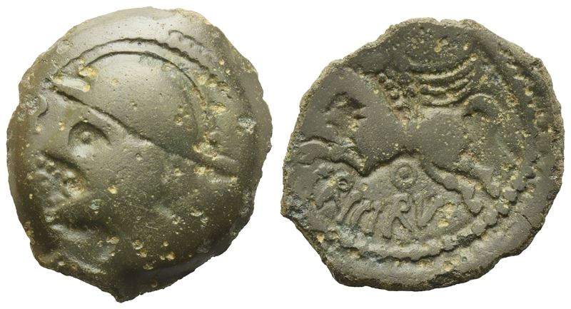 Celtic. Gallia, Suessiones, Bronze unit, c. 60-30/25 BC; Æ (2,51 g; 17 mm)