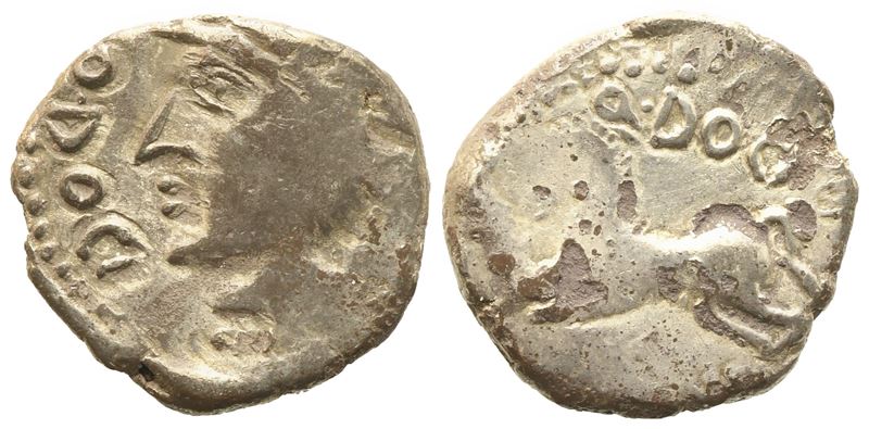 Celtic. Gallia, Sequani, Quinarius, mid I century BC; AR (1,85 g; 14 mm)