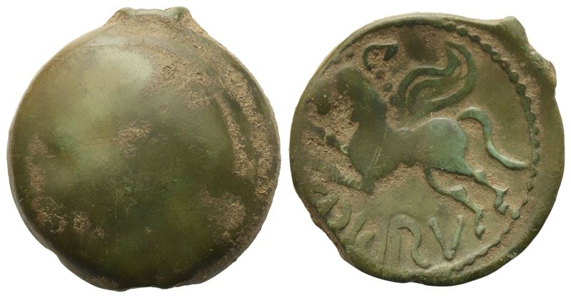 Celtic. Gallia, Suessions, Bronze unit, II-I century BC; Æ (3,36 g; 16,3 mm)