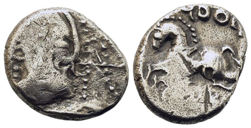 Celtic. Gallia, Sequani, Quinarius, c. 100-50 BC; AR (1,88 g; 12,8 mm)