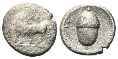 Bruttium, Laos, C. 480-460 Bc. Ar Triobol (10 MM, 0.90 G).
